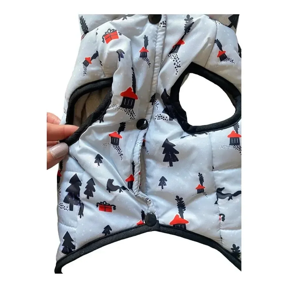Dog Clothes Winter Fall Warm Vest Size Large 100% Cotton Sleeveless  Button UP
